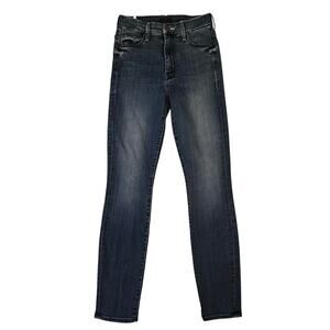 MOTHER Looker Ankle Watch Me Jeans Size 24 High Rise Skinny Dark Wash Denim